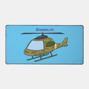 Cartoon van camoflage-helikopters van het vliegenl bureaumat