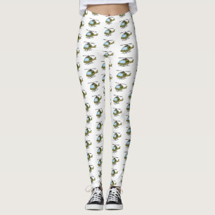 Cartoon van camoflage-helikopters van het vliegenl leggings