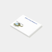Cartoon van camoflage-helikopters van het vliegenl post-it® notes (Schuin)
