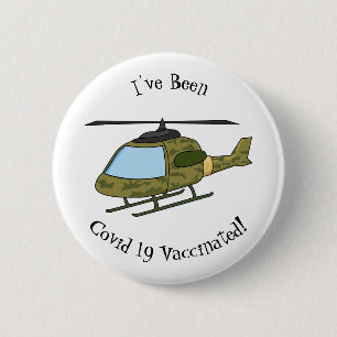 Cartoon van camoflage-helikopters van het vliegenl ronde button 5,7 cm