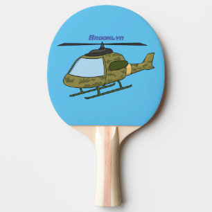 Cartoon van camoflage-helikopters van het vliegenl tafeltennisbatje