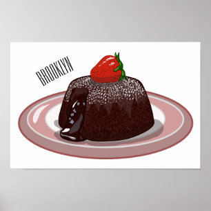 Cartoon van chocolade lava poster