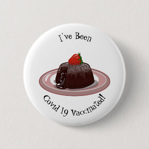 Cartoon van chocolade lava ronde button 5,7 cm