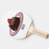 Cartoon van chocolade lava tafeltennisbatje (Zijkant)