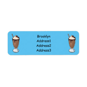 Cartoon van chocolade-mokshake etiket