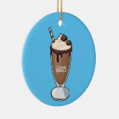 Cartoon van chocolade-mokshake keramisch ornament (Rechts)