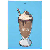 Cartoon van chocolade-mokshake klembord (Achterkant)