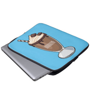 Cartoon van chocolade-mokshake laptop sleeve