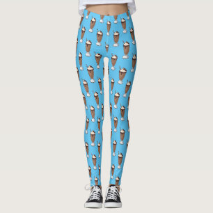 Cartoon van chocolade-mokshake leggings