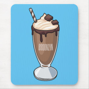 Cartoon van chocolade-mokshake muismat