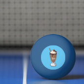Cartoon van chocolade-mokshake pingpongballen (Net)