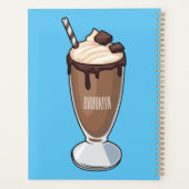 Cartoon van chocolade-mokshake planner (Achterkant)
