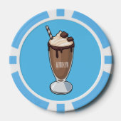 Cartoon van chocolade-mokshake poker chips (Voorkant)