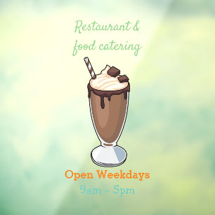 Cartoon van chocolade-mokshake raamsticker