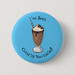 Cartoon van chocolade-mokshake ronde button 5,7 cm