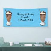 Cartoon van chocolade-mokshake spandoek (Beurs)