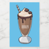 Cartoon van chocolade-mokshake voedselcontainer etiket (Enkel label)