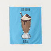 Cartoon van chocolade-mokshake wandkleed (Voorkant)