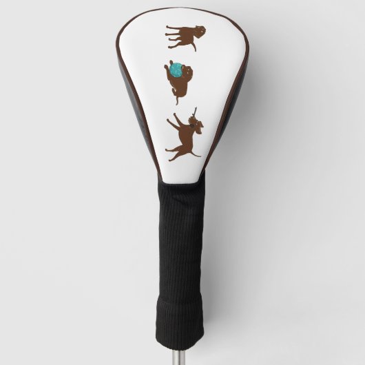 cartoon van chocoladelab golfheadcover (Voorkant)