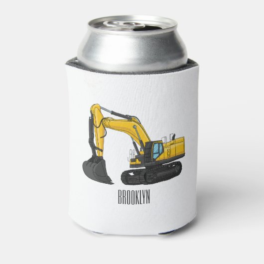 Cartoon van Crawler-graafmachine Blikjeskoeler (Blikje Achterkant)