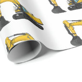 Cartoon van Crawler-graafmachine Cadeaupapier (Rol Hoek)