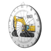 Cartoon van Crawler-graafmachine Dartbord (Voorkant Rechts)