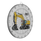 Cartoon van Crawler-graafmachine Dartbord (Voorkant Links)