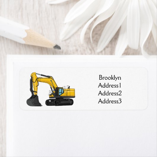 Cartoon van Crawler-graafmachine Etiket (Insitu)