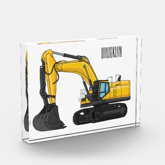 Cartoon van Crawler-graafmachine Fotoblokken (Links)