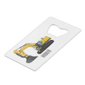 Cartoon van Crawler-graafmachine Kredietkaart Flessenopener (Voorkant Gekanteld)