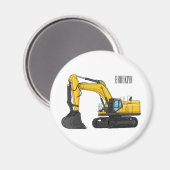 Cartoon van Crawler-graafmachine Magneet (Voorkant / Achterkant)