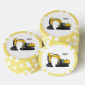 Cartoon van Crawler-graafmachine Poker Chips (Opstapeling)