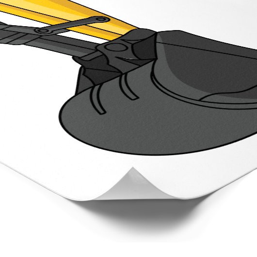 Cartoon van Crawler-graafmachine Poster (Hoek)