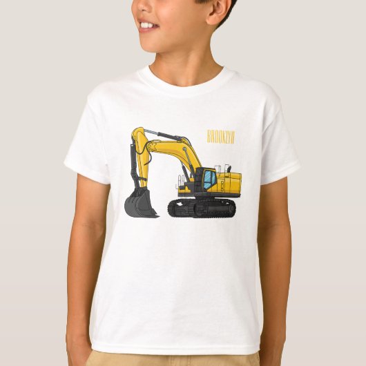 Cartoon van Crawler-graafmachine T-shirt (Voorkant)
