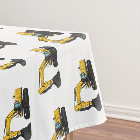 Cartoon van Crawler-graafmachine Tafelkleed (Voorbeeld)