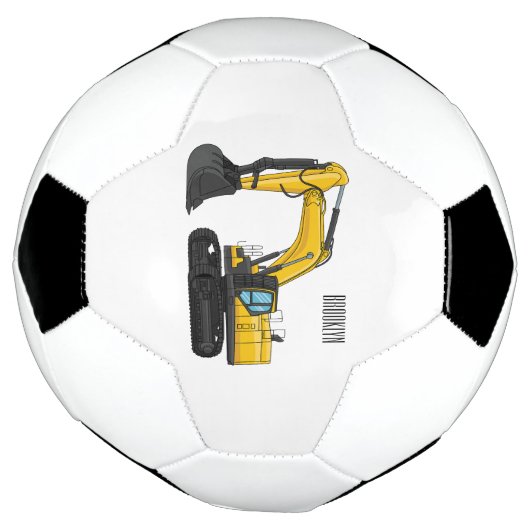 Cartoon van Crawler-graafmachine Voetbal (Gedraaid)