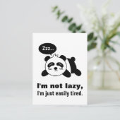 Cartoon van Cute en Lazy Panda Briefkaart (Staand voorkant)