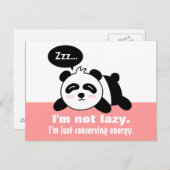 Cartoon van Cute en Lazy Panda Briefkaart (Voorkant / Achterkant)