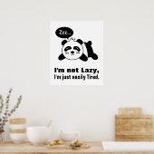 Cartoon van Cute en Lazy Panda Poster (Keuken)