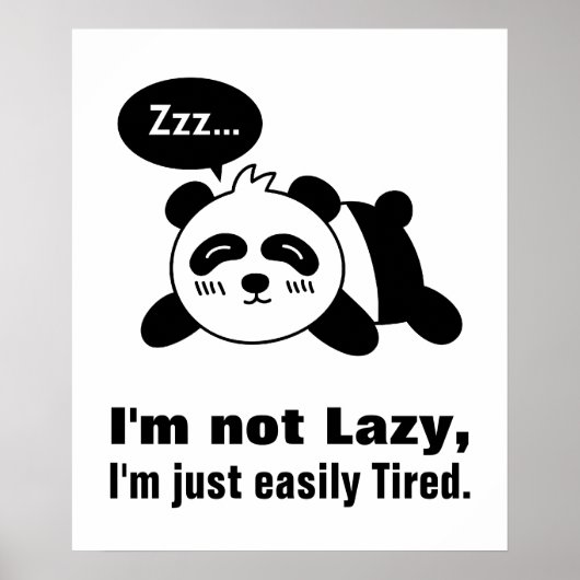 Cartoon van Cute en Lazy Panda Poster (Voorkant)