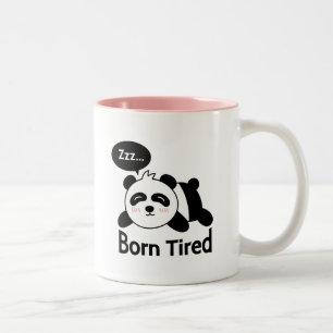 Cartoon van Cute Sleeping Panda Tweekleurige Koffiemok