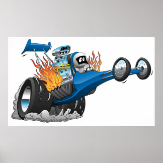 Cartoon van de bovenste brandstofdrager poster