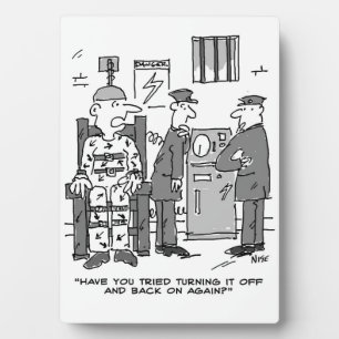 Cartoon van de defecte elektrische stoel - Funny Fotoplaat