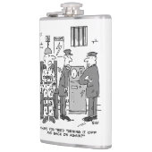 Cartoon van de defecte elektrische stoel - Funny Heupfles (Links)