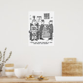 Cartoon van de defecte elektrische stoel - Funny Poster (Keuken)