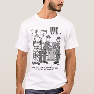 Cartoon van de defecte elektrische stoel - Funny T-shirt