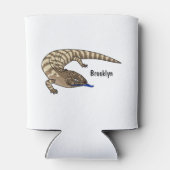 Cartoon van de hagedis blikjeskoeler (Achterkant)