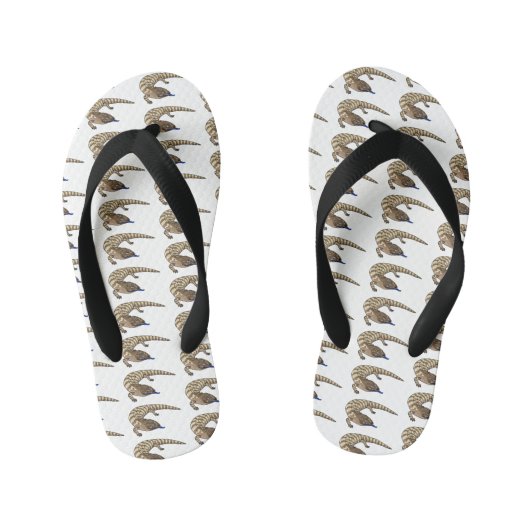 Cartoon van de hagedis kinder teenslippers (Voetbed)