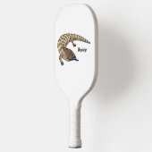 Cartoon van de hagedis pickleball paddle (Links)