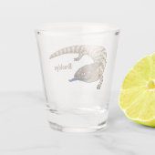 Cartoon van de hagedis shot glas (Achterkant)